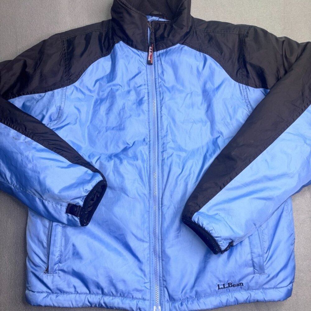 Women's Full-Zip L.L. Bean PrimaLoft Snow Ski Jacket Blue Black size Medium